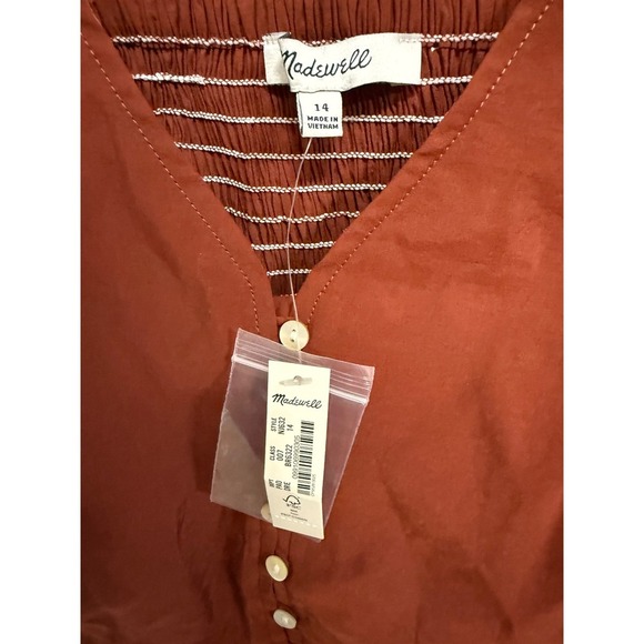 Madewell Softdrape Gwen Crop Vest Tank Top Rusty Redwood NWT Size 14 / Large - Picture 3 of 6